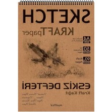 Esranın Dünyası Dayanıklı Spiralli Kraft Kağıt Eskiz Defteri A4