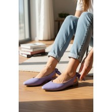 Enoch Kadın Arkası Fiyonk Detaylı Slingback Lila Babet