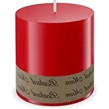 Esranın Dünyası 7 cm Çapında Kırmızı Silindir Mum, Bal Mumu