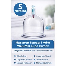 Tbl Dekor 5 Numara Hacamat Kupası 1 Adet Vakumlu Kupa Bardak – Dayanıklı Plastik Manuel Hacamat Kabı