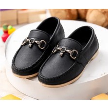 Rexba Erkek Çocuk Siyah Tokalı Mokasen Loafer
