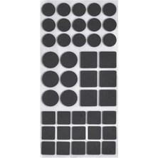 Esranın Dünyası Yapışkanlı Siyah Keçe Altlık, 42'li Paket