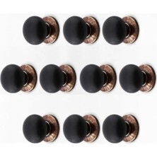 Esranın Dünyası Antik Bakır Siyah Polimer Kulp Düğme - 10 Adet