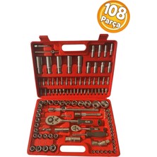 Gk Tools 108 Parça Oto Tamir Bakım Lokma Anahtar Takımı Profesyonel Lokma Takımı 1/2'' - 1/4''