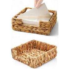 Esranın Dünyası El Yapımı Doğal Hasır Peçetelik (19*19*7 Cm)