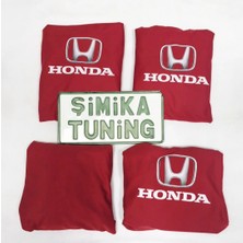HONDA KIRMIZI OTO ÖN ARKA SERVİS KILIF 4 PARÇA (ARKA 2 PARCA LOGOLU)LİKRALI ESNEK TÜM ARAÇ MODELLERİNE UYUM SAĞLAR ÜNİVERSAL