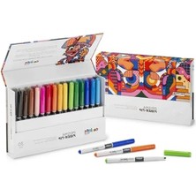 Esranın Dünyası 30 Renkli Fiber Uç Işaretleyici Kalem Seti - Sert Kutu