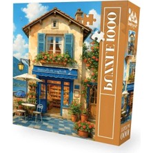 Esranın Dünyası 1000 Parçalı Mavi Kapılı Kafe Yapbozu