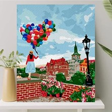 Esranın Dünyası Sayılarla Boyama Tuval Seti Fırça ve Boya Dahil (Çıtalı) 40X50 cm