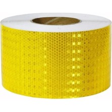 Esranın Dünyası 7.5 cm Genişliğinde Fosforlu Sarı Reflektif Ikaz Bantı - 5 Metre