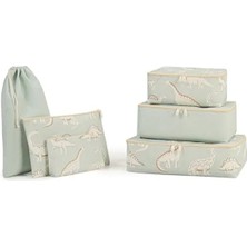 Esranın Dünyası Çocuk Odası Dinozor Bavul Içi Düzenleyici Set - 6 Adet