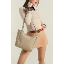 Generic Bej Kadın Omuz Çantası – Minimal Tasarım, Günlük Şıklık