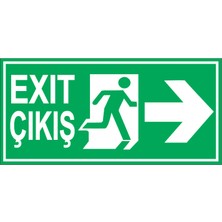 İnterform Fosforlu Exit Çıkış Sağ Yön Levhası 12 x 25 cm Yapışkanlı