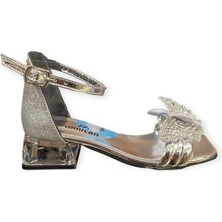 Minican 151 Taşlı Kelebek Toka Topuklu Çocuk Abiye Sandalet