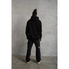 Moda Loris 3 Iplik Kapşonlu Sweatshirt Hoodie - Siyah