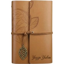 Mio Life Kişiye Özel Isim Yazılı Deri Görünümlü Bağlamalı Defter A5 – 80 Yaprak Çizgisiz | Lazer Baskı