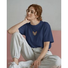 Muhtar Store Sphynx Kedi Baskılı Kadın Oversize Tişört – Minimal Sphynx Cat Tasarım