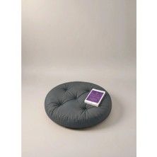 Gullfoss Gri Yuvarlak Mini Yer Minder Yer Puf 60X60 cm