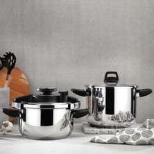 Schafer Compact 4 Parça Düdüklü Tencere Seti 4+ 6.5 L- Siyah