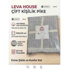 Leva Hause Çift Kişilik Pike Çizgili 200 x 230 Koyu Gri Antresit Çizgili