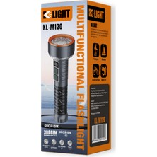 3000 Lümen Şarjlı El Feneri - Kamp ve Balıkçı Tipi Suya Dayanıklı Güçlü Aydınlatma KL-M120