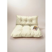 Gullfoss Krem Puf Petek Önü Palet Yer Minderi Ikili Takım 70X100 cm