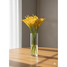 Miha Deco Yapay Lüks Islak Görünümlü Sarı 8li Gala Çiçeği Buketi