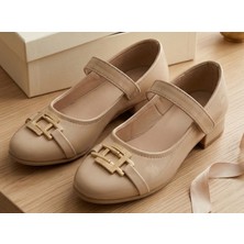 Rexba Kız Çocuk Bej Toka Detaylı Babet