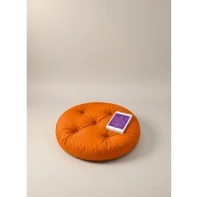 Gullfoss Turuncu Yuvarlak Mini Yer Minder Yer Puf 60X60 cm