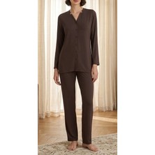 Biçomi Bicomi Comfort-Plus: Nefes Alan Viskon Dokulu, Boydan Düğmeli Fonksiyonel Pijama Takımı