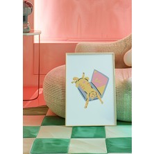 Des Vu Print Tembel Kedi Posteri, Kedi Temalı Çerçevesiz Poster
