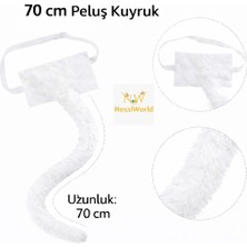 Cotton Soft Beyaz Peluş Kuyruk Şekil Verilebilir 70 cm