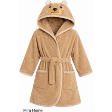 Mira Home Ayıcık Figürlü Nakışlı Kapüşonlu Çocuk Bornozu