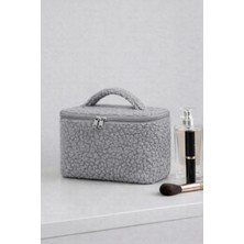Paris Home Teddy Gri Makyaj Çantası – Kozmetik Çantası, Seyahat Tipi Çok Amaçlı Organizer