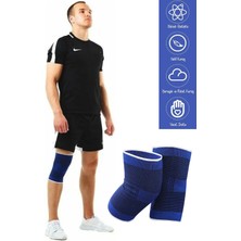 Tonkut Mavi Sporcu Dizliği Diz Eklem Destekleyici Koruyucu Dizlik Ortopedik Rahatlatıcı Bandaj 2 Adet