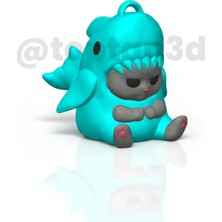 Shark Kitty Anahtarlık (Hediyelik, 3D Temalı Anahtarlık)