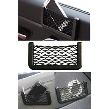 Tonkut Torpidoya Yapışan File Araç Içi Telefon Tutucu Organizer Ceplik 15X8 cm