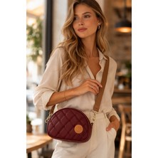 Generic Bordo Kapitone Kadın Çapraz Çanta – Günlük Şık ve Kullanışlı Tasarım