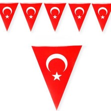 BenimMarifetlerim Ay Yıldız Baskılı Üçgen Flama 10 Adet