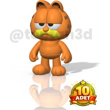 (10 Adet) Garfield Anahtarlık (Hareketli, Hediyelik, 3D Oyuncaklı Anahtarlık)