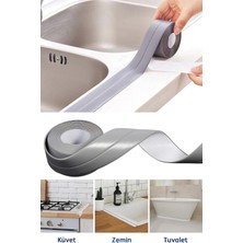 Tonkut Gri Su Sızdırmaz Lavabo Kenar Bandı 3,2 Metre Kendinden Yapışkanlı Izolasyon Bandı