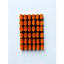 Büyük Harf ve Rakam Damga Seti – 3D Baskı Alfabe Baskı Kalıbı (Turuncu/siyah)