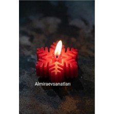 Kar Tanesi Mum 1 Adet Kırmızı