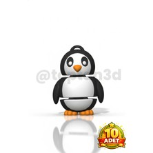 (10 Adet) Penguen Anahtarlık (Hareketli, Hediyelik, 3D Oyuncaklı Anahtarlık)