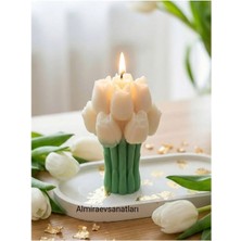 Lale Buketli Mum1 Adet Beyaz