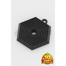 (10 Adet) Altıgen Hexagon Anahtarlık (Hediyelik, 3D Stres Atmalık Anahtarlık)