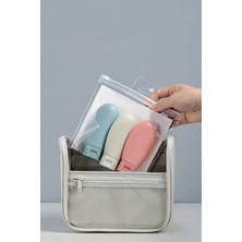 Tonkut 3’lü Seyahat Tipi Doldurulabilir Krem Şampuan Kutusu Duş Jeli Losyon ve Kozmetik Taşınabilir Set