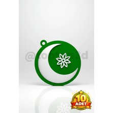 (10 Adet) Islami Hilal Sembolü Anahtarlık (Hediyelik, 3D Temalı Anahtarlık)