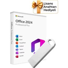 Microsoft Office 2024 Pro Plus Kurulum Dosyalı USB Bellek 16GB (Lisans Anahtarı Hediyeli)