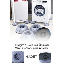 Tonkut Çamaşır Makinesi Titreşim Engelleyici Stoper Kaymaz Gürültü Önleyici Ayak Pedi Gri 4 Lü Set